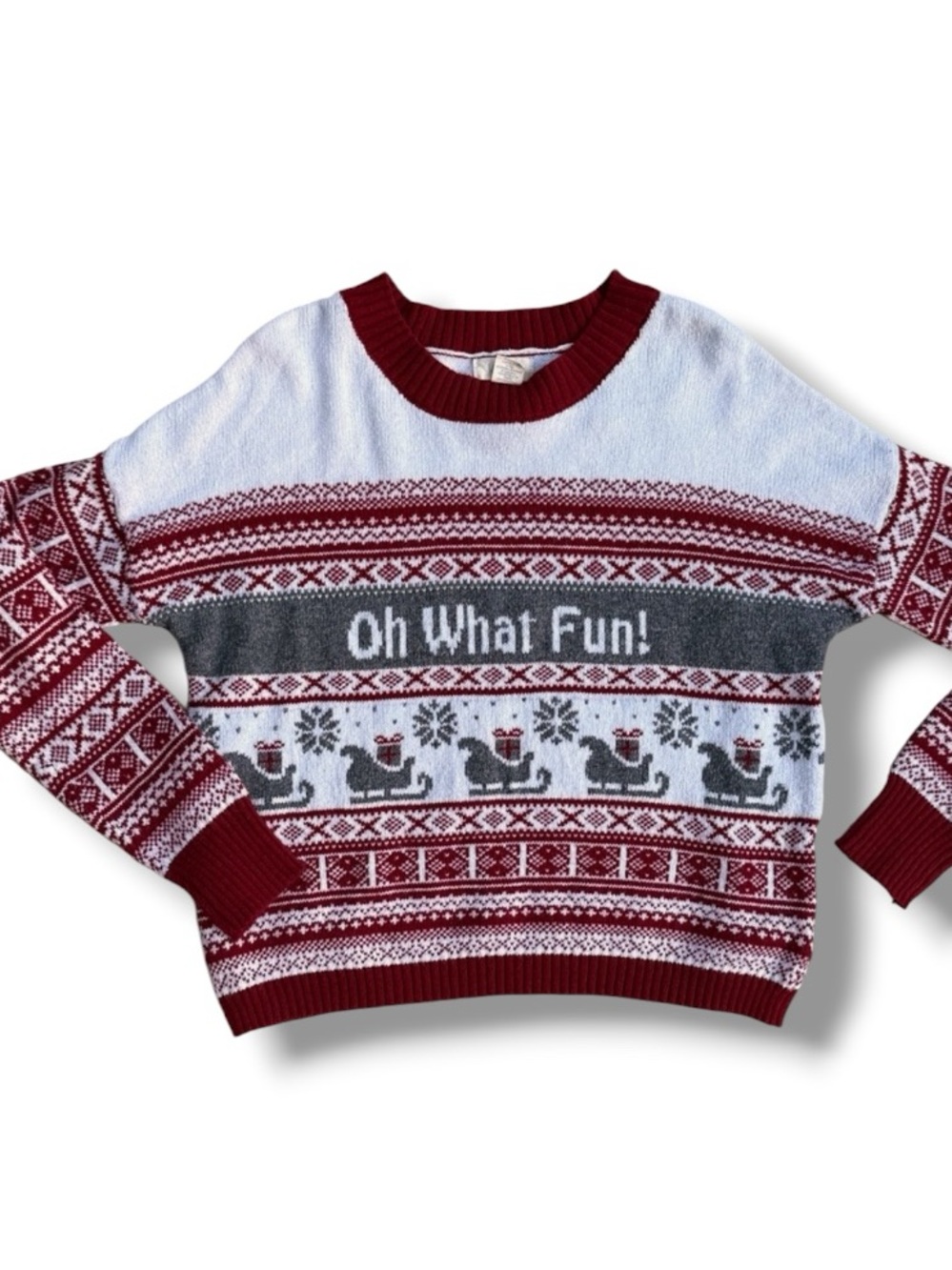 “Oh What Fun” Nordic Ugly Christmas Sweater by Kaisley Size Medium - Picture 3 of 12